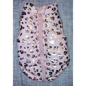 Wag & Bone Dog Pink Gold Leopard Print Puffer Vest